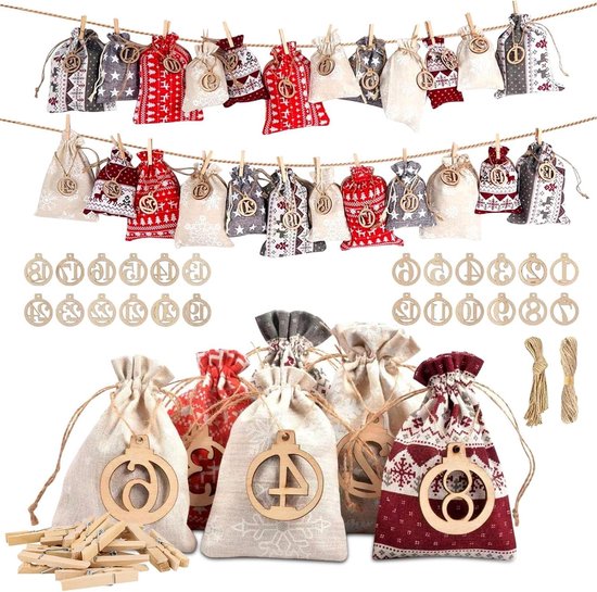 Trankielo - Zelf te vullen adventskalender - 24 vakjes om zelf te vullen met lekkernijen