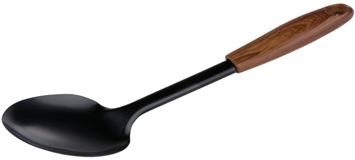 Alpina Opscheplepel 30,5 cm – Serveerlepel met Houten Handvat – Keukengerei