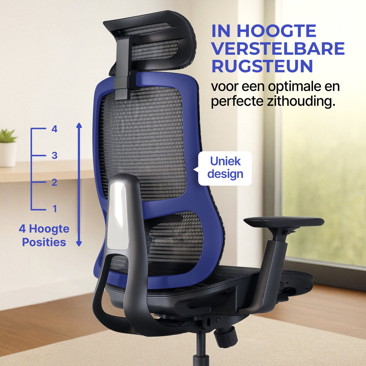 Stane Premium Mesh Ergonomische Bureaustoel - Office Chair - Bureaustoelen voor Volwassenen - NEN-EN1335 thumbnail 5