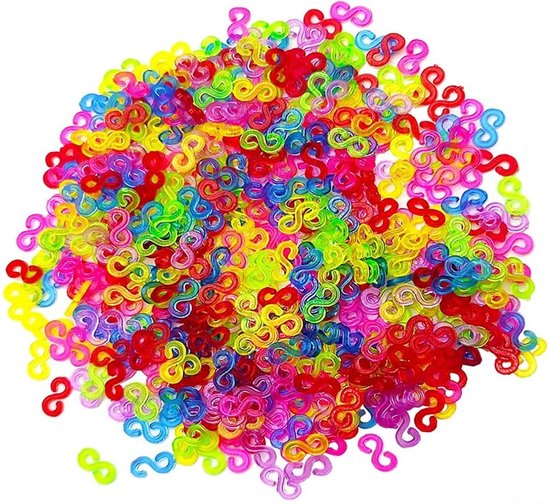 Behave 600 pinces Multi en S pour bracelets à tisser - Pinces en plastique pour bracelets à Loom - Fabrication de bracelets DIY
