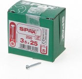 Spax Spaanplaatschroef cilinderkop verzinkt T-Star T15 3.5x25mm (per 1000 stuks)