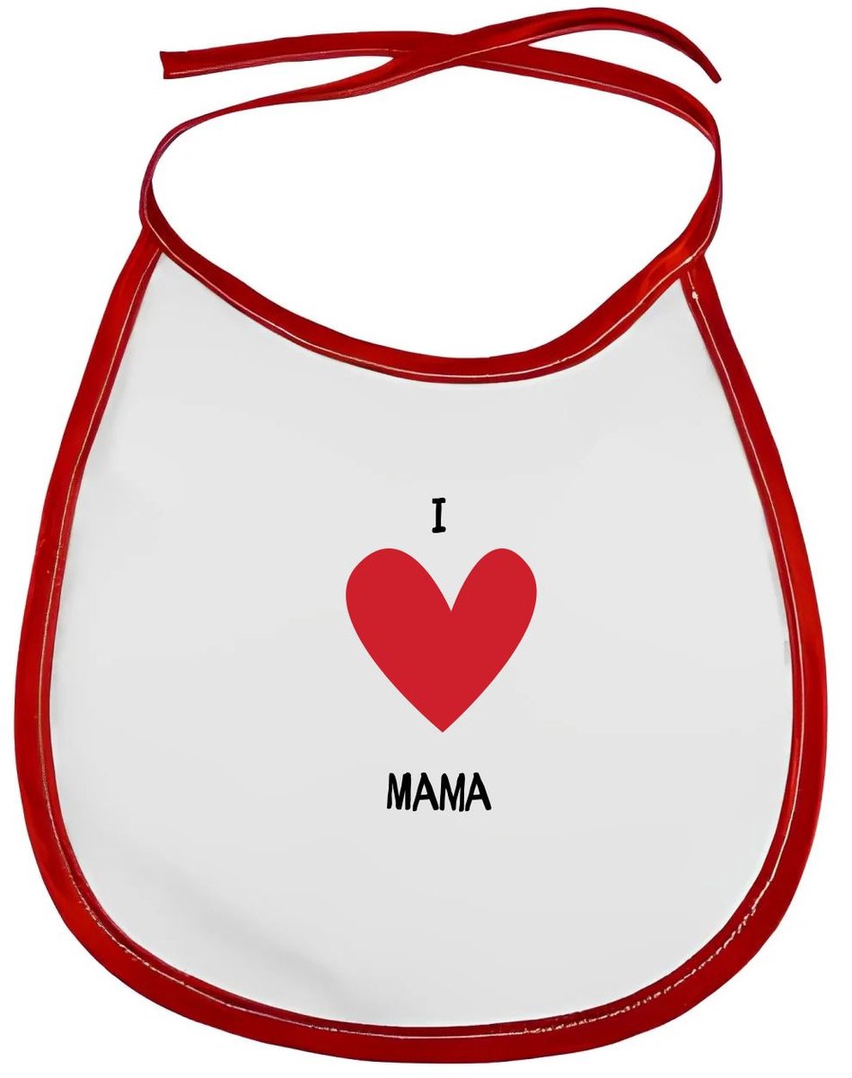 Akyol - i love mama slabbetje rood - Moeder - mama's - moederdag - cadeau voor mama - hartje - familie