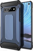 Ntech Samsung Galaxy S10+ Hybrid Armor Hoesje - Blauw