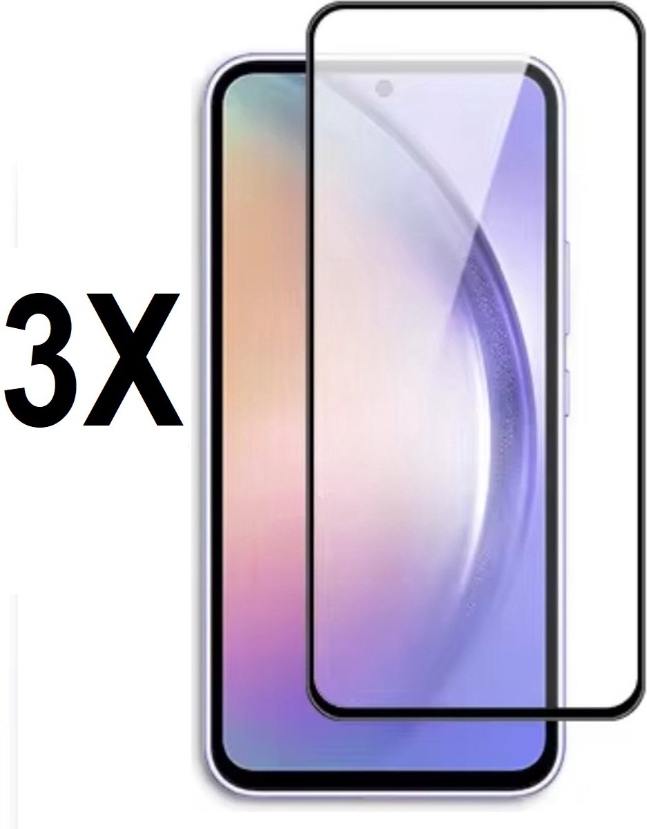 Screenprotector geschikt voor Samsung Galaxy A56 - Beschermglas - full cover screen protector - glasplaatje - 3 stuks
