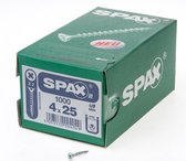Spax Spaanplaatschroef platverzonken kop verzinkt pozidriv 4.0x25mm (per 1000 stuks)