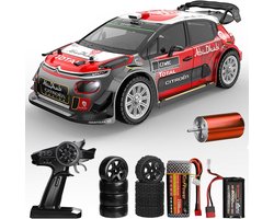 MJX Hyper Go 14303 Brushless Motor - Inclusief Extra 3S Accu en Oplader - Snelle RC Rally Auto - RC Drift Voertuig Volwassenen - Radiografisch Bestuurbare Racewagen - Citroen C3 WRC