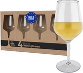 Verres à vin MyDrinkglass | Verres à vin en plastique | 4 Pièces | Verres à vin à Vin Witte | Verres à vin Rouge | Set de Verres à vin | Verres de camping | Zero gaspillage | Réutilisable | Verre à vin incassable | 470 ml |