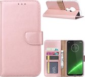 Ntech Portemonnee hoesje voor Motorola Moto G7 Plus - Rose Goud