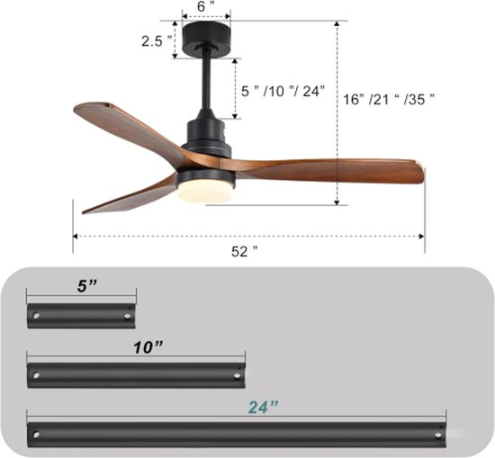 Philips Plafondventilator met LED lamp | Fixed Blade | 106 cm | 3000