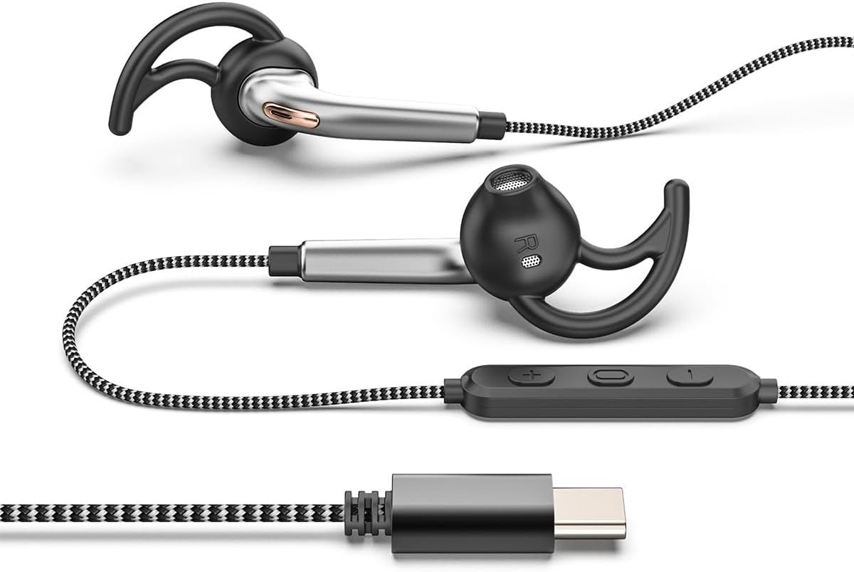 Bedrade USB C Hoofdtelefoon voor Sport en Hardlopen - Comfortabel en Puur Geluid Met Microfoon