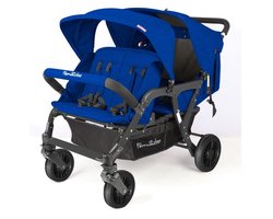 Familidoo Lidoo Lite Arctic Buggy 4 zits Geschikt voor 2 newborn baby's - Compact (77 cm) -inclusief regenhoes - Perfect voor Gastouders & Kinderdagverblijven- Full Blue