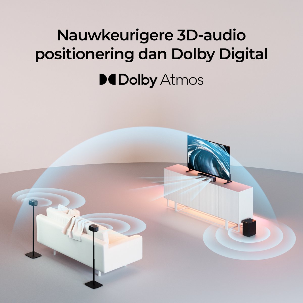 ULTIMEA 5.1-kanaals Dolby Atmos-soundbar met draadloze - afbeelding 3