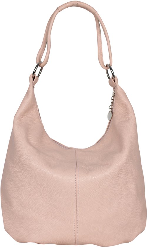 AmbraModa GL25 - Sac à main femme - Sac bandoulière - Sac hobo - Cuir véritable - Vieux rose