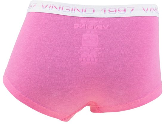Roze Vingino boxer met witte tailleband met logo.