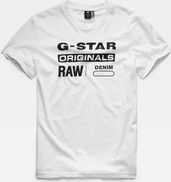 G-star T-Shirt Wit Met Zwarte Opdruk (D14143 - 336 - 110) | bol.com
