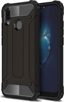 Ntech Hoesje Geschikt voor Huawei P20 Lite (2018) Dual layer Armor Hoesje - Zwart