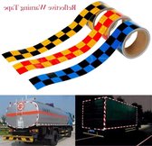 Reflective Tape Sticker 3M X 50mm Reflective Warning Tape, High Fish Fluorescent Florescent Tape, Transport Safety Roll Road Tape, Luminous Tape Blue & White/Black & Yellow