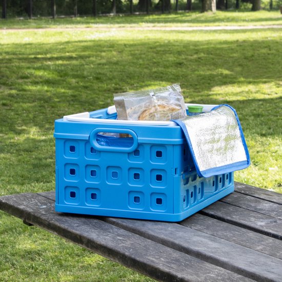 Sunware - Square Vouwkrat met handgreep en Koeltas - 32L - Blauw van Merkloos — afbeelding 3