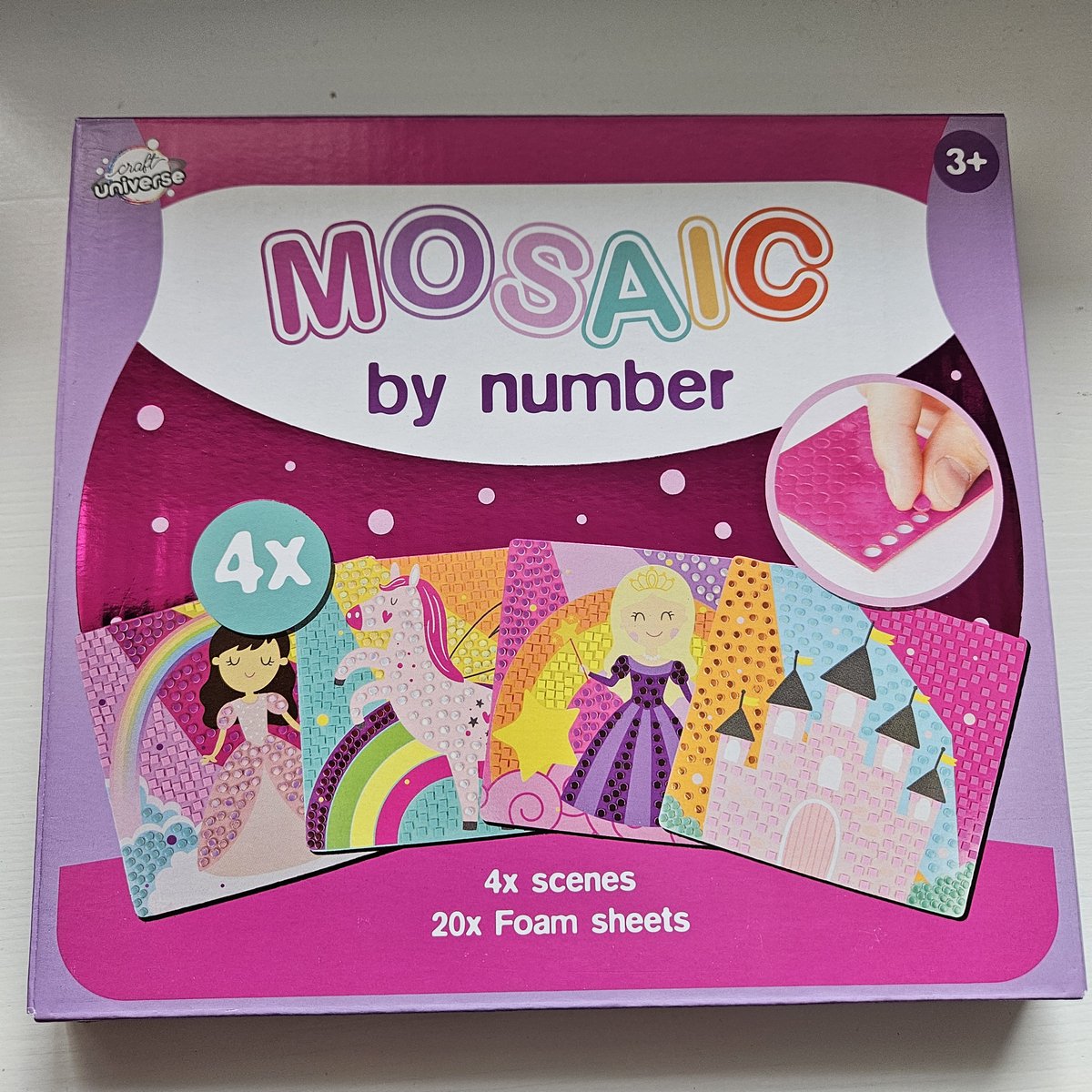 Mozaiek prinsessen, mosaic by number, Mozaïek op nummer