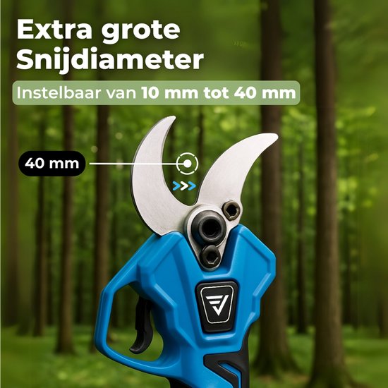 Visaly Ultra Snoeiset 2-in-1 - Mini Kettingzaag & Elektrische Snoeischaar - Snoeigereedschap - Accu Snoeischaar - Accu Kettingzaag - Takkenzaag - Snoeizaag - Incl. Opbergkoffers, Reserve Accessoires & 4 Accu's van Merkloos	 — afbeelding 5