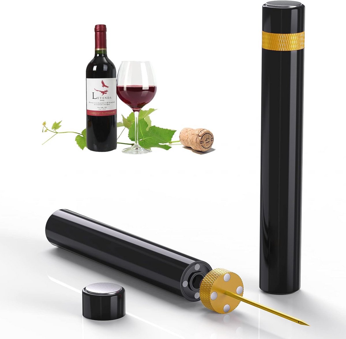 Luchtdrukpomp Flesopener en Wijnpomp - Eenvoudige Kurkentrekker voor Wijnliefhebbers, Perfect Cadeau - Snelle en Efficiënte Flesopening