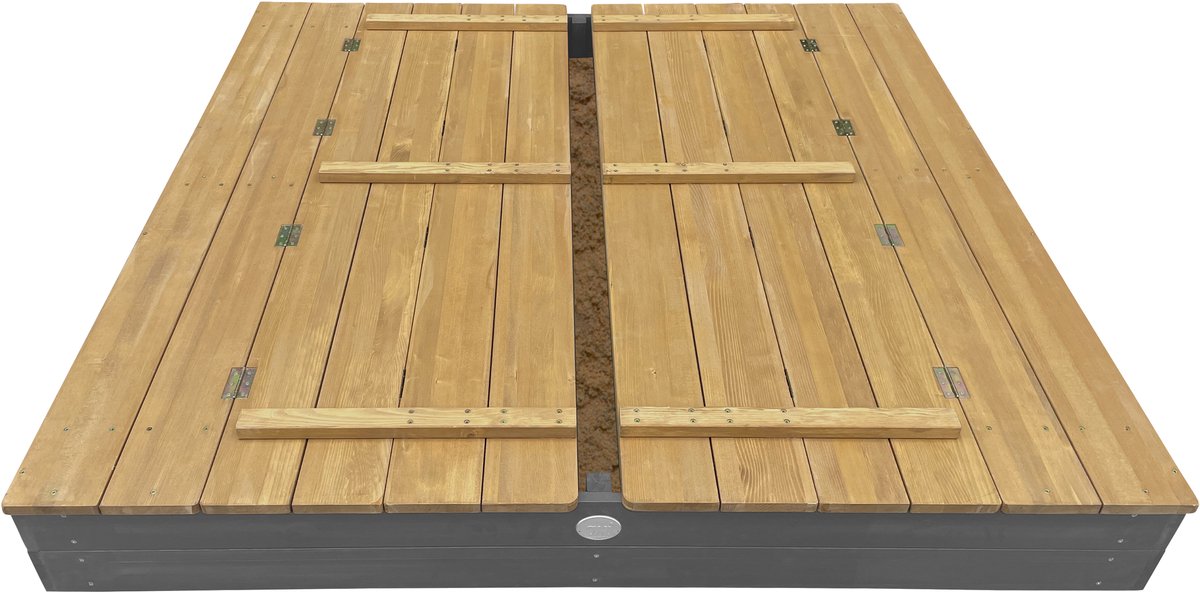 AXI Ella XXL Zandbak 150 x 150 x 20 cm in Grijs/bruin - Met Zitbankjes en Deksel – FSC hout – Extra grote zandbak voor kinderen — afbeelding 4