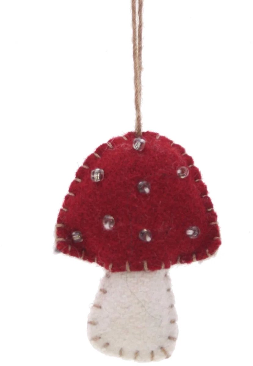 Paddestoel (mini), vilt 3,5x1x4,5cm