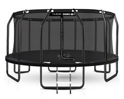 Thunder Trampoline 488 cm – Ronde Tuintrampoline – Max. 150 kg – Met Ladder – Zwart