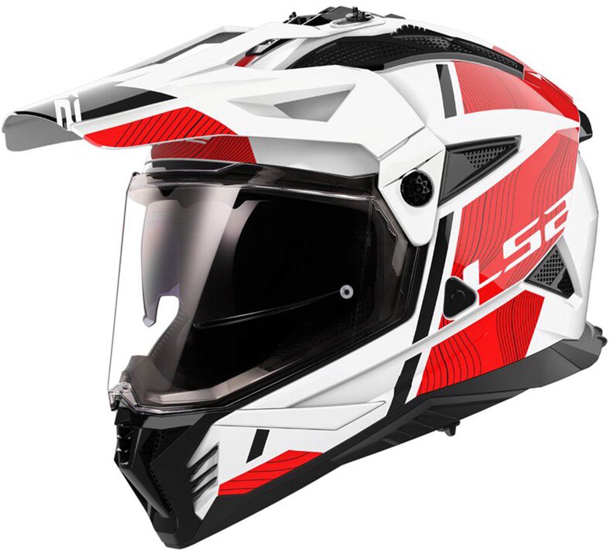 LS2 MX702 Pioneer II Hill White Red-06 S - Maat S - Helm