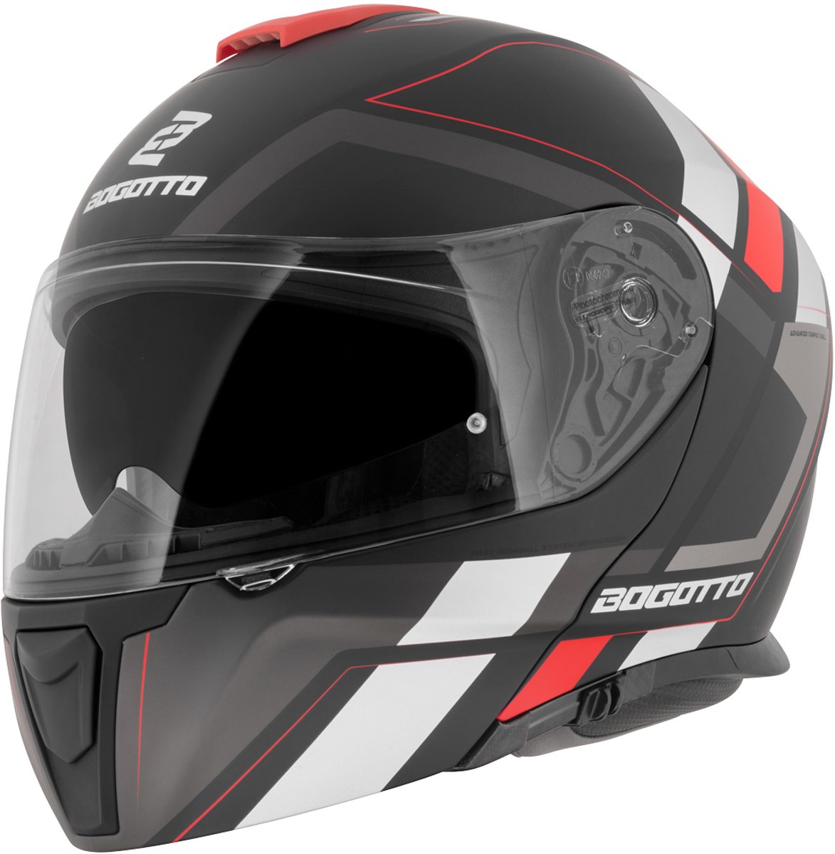 Bogotto FF403 Murata Rood Zwart Systeemhelm - Maat M - Helm