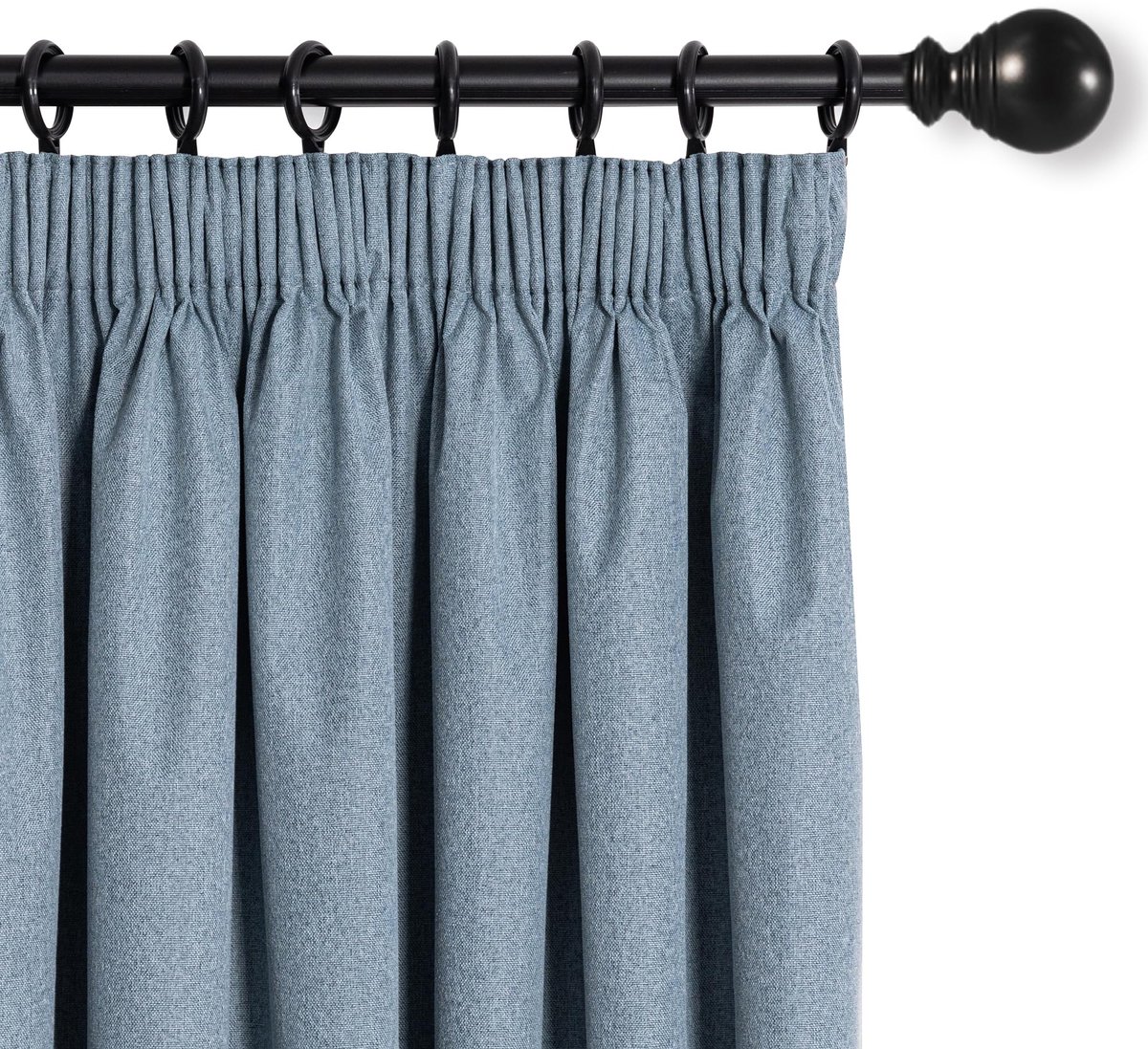 Unyqoos Stijlvolle Verduisteringsgordijnen Set met Plooiband voor Optimale Warmte-Isolatie en Privacy grijsblauw