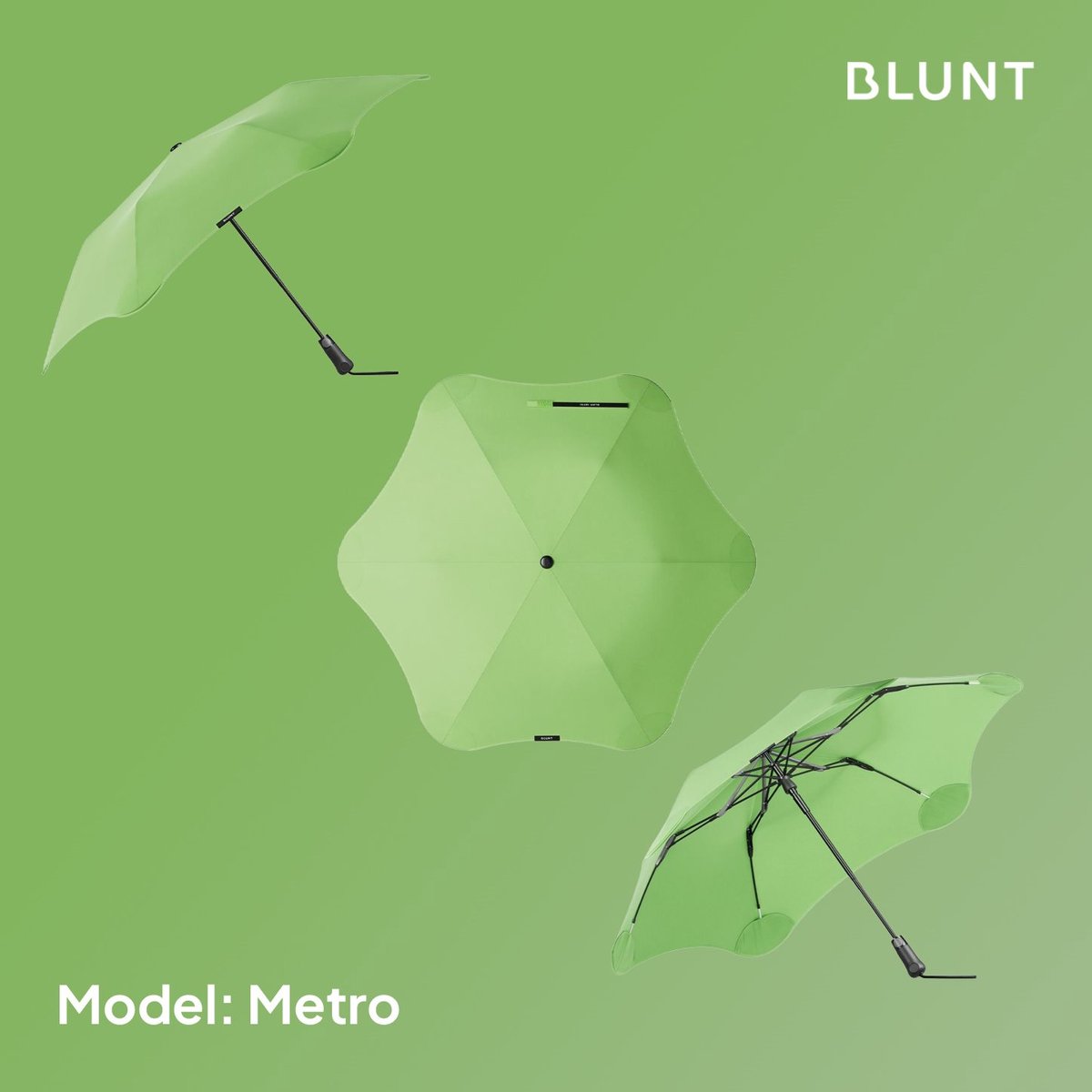 BLUNT Metro - Paraplu en Stormparaplu - Opvouwbaar en Winddicht tot 88 km/u - Automatisch Open - Lichtgewicht en Duurzaam - Ø 100 cm - Weidegroen