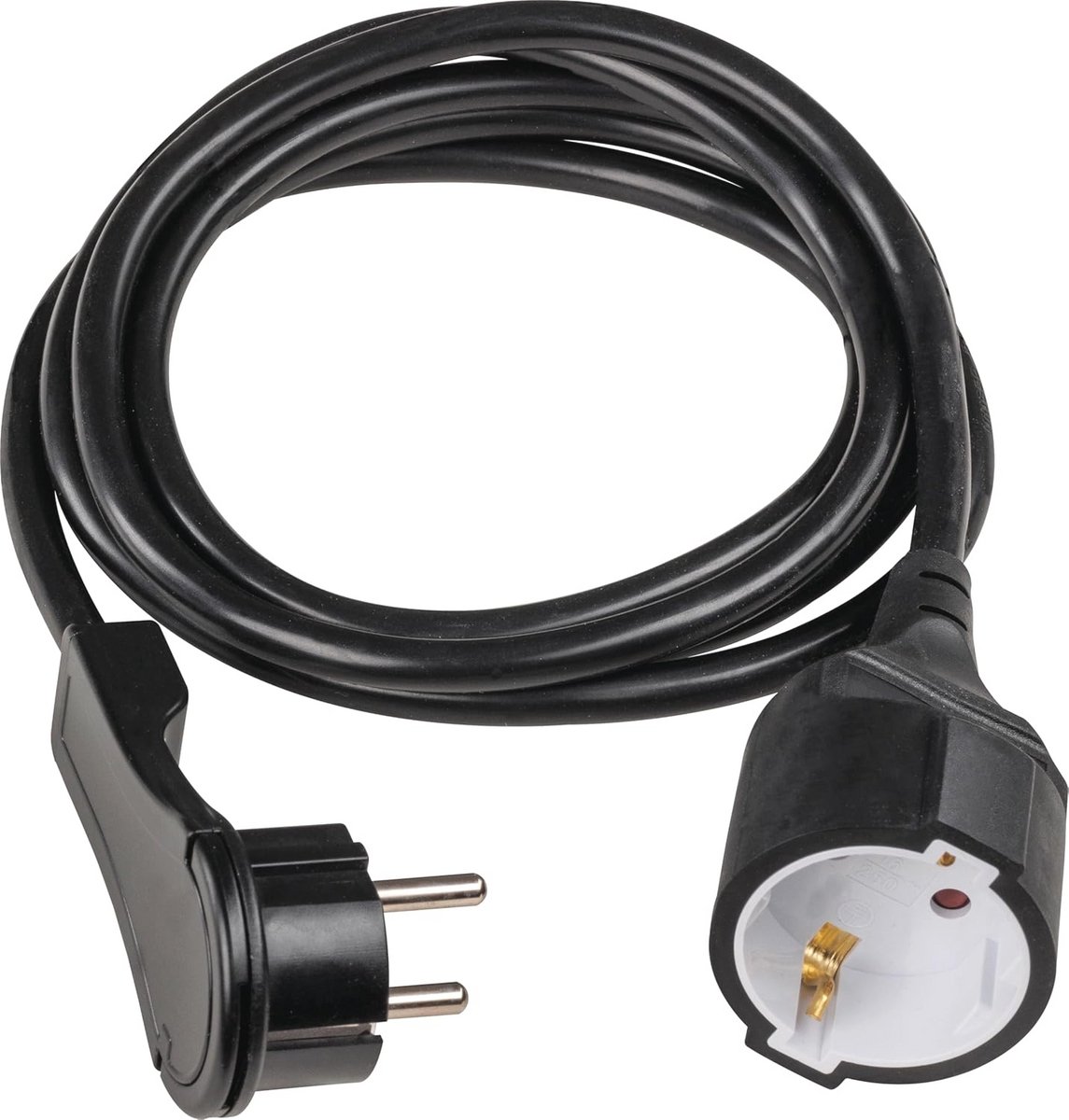 Verlengsnoer met Platte Connector 230V - Zwart