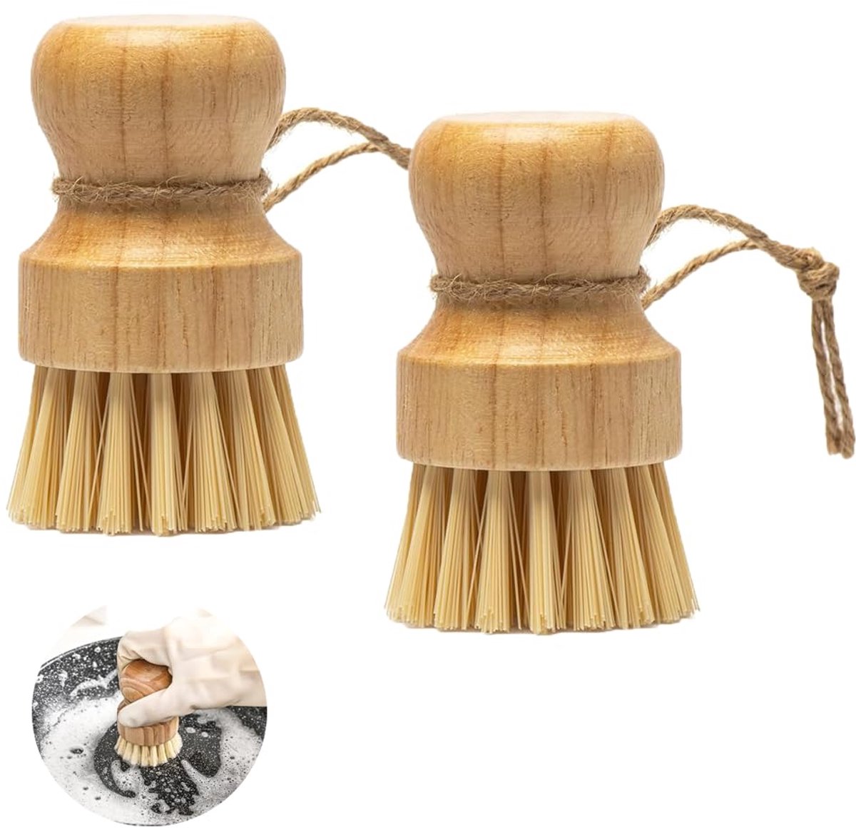Ibenzoa® Creatieve Houten Borstelset voor Milieuvriendelijke Reiniging en Onderhoud
