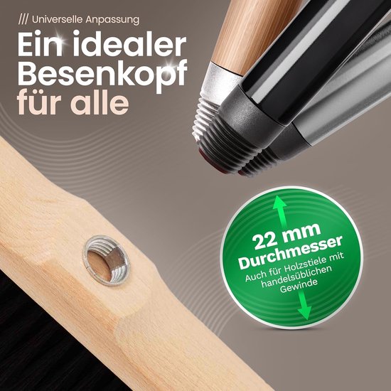Handborstel + bezem paardenhaar fijn dierenhaar staarthaar handveger handbezem (1, bezem+bezem) — afbeelding 4