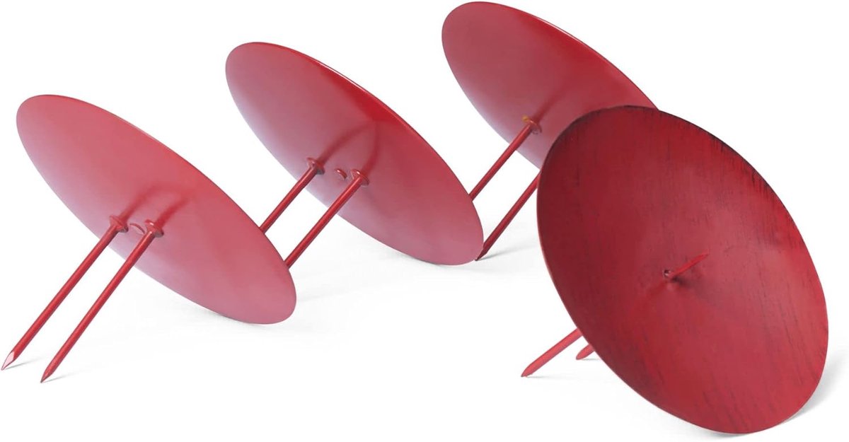Set van 4 kaarsenplaatjes Adventskrans kaarsenspeld ROST kaarsenhouder voor kaarsen, kaarsenstoker, kaarsenhouder voor kransen, kaarsentuit, metalen kaarsenhouder, kaarsenspeld Adventskrans kaarsenhouder, tafeldecoratie