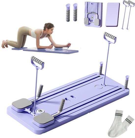 Pilates-Reformer 4-in-1 Pilates Trainer met Push-Up-functie - €59,99