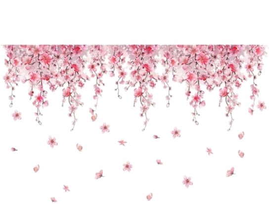 Roze bloem muurstickers voor woonkamer slaapkamer achtergrond muur decor meisjes kamer dochter kamer muur sticker keuken behang