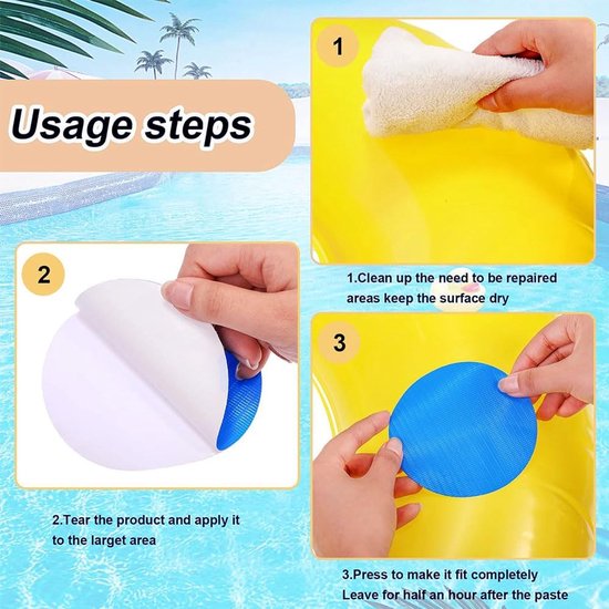 PVC Reparatiestickers - Opblaasbare reparatie - Watersport reparatie - Zelfklevend waterdicht - 20 stuks - Blauw van Merkloos — afbeelding 5