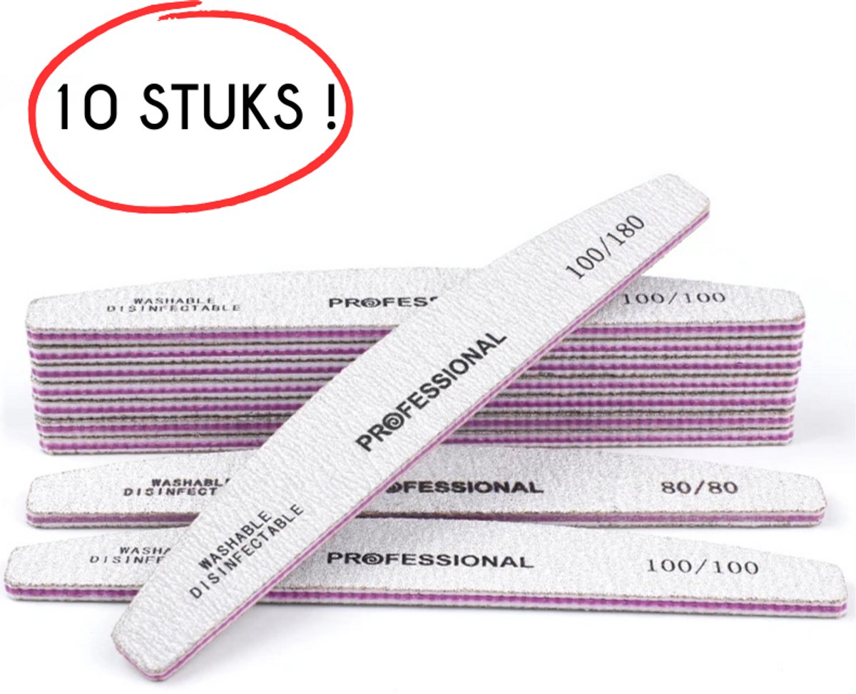 Goedkoopste S4D® - Nagelvijlen 100/180 - Nagelvijlen set - Professionele Nagelvijlen 10 STUKS !