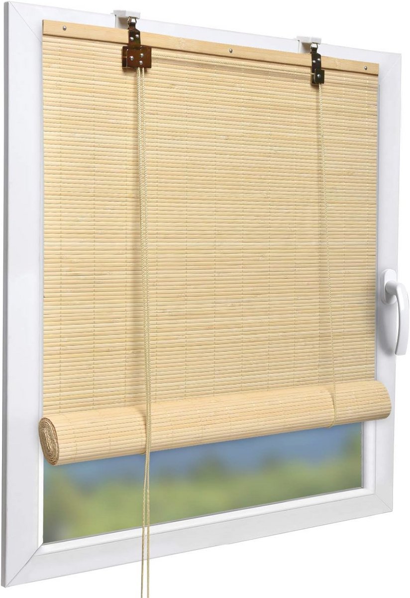 Bamboe rolgordijn 140x160 cm - Lichtdoorlatend zonwering voor een moderne natuurlijke look
