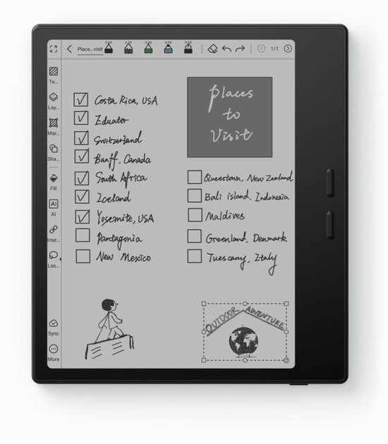 BOOX Go Color 7 Gen II - noir - Liseuse électronique couleur e-ink 7 pouces avec fonction d'écriture, android 13, Play Store, boutons de page
