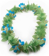 Hawaii kransen bloemen slingers groen/blauw - Verkleed accessoires