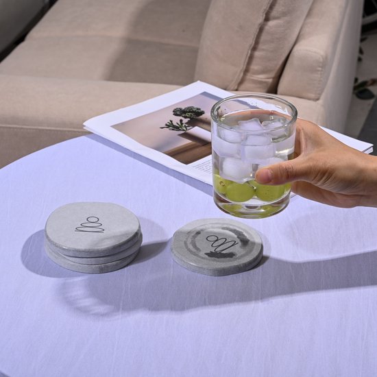 Sous-verres Nagosho - Diatomite japonaise - Set de Sous-verres - Absorption naturelle - Design - Sous-verres pour Sous-verres - Résistant à la chaleur