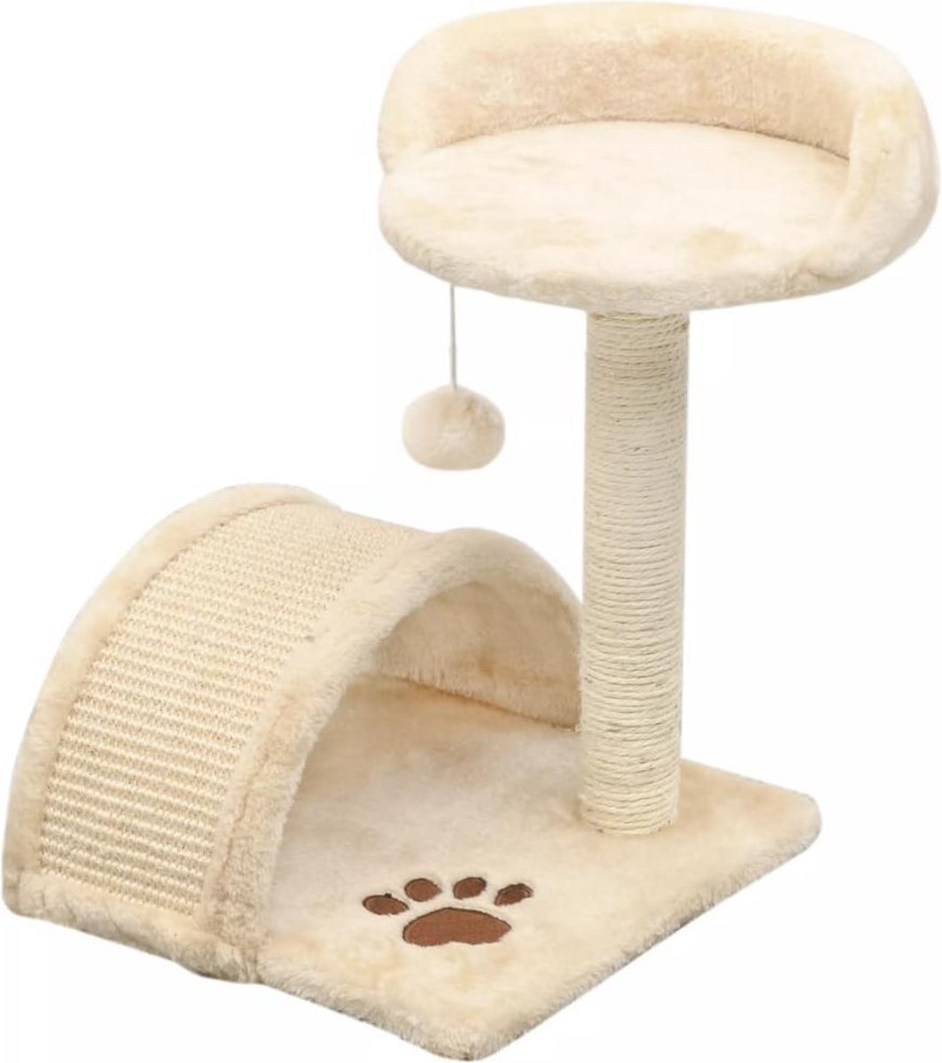 vidaXL Kattenkrabpaal met sisal krabpaal 40 cm beige en bruin
