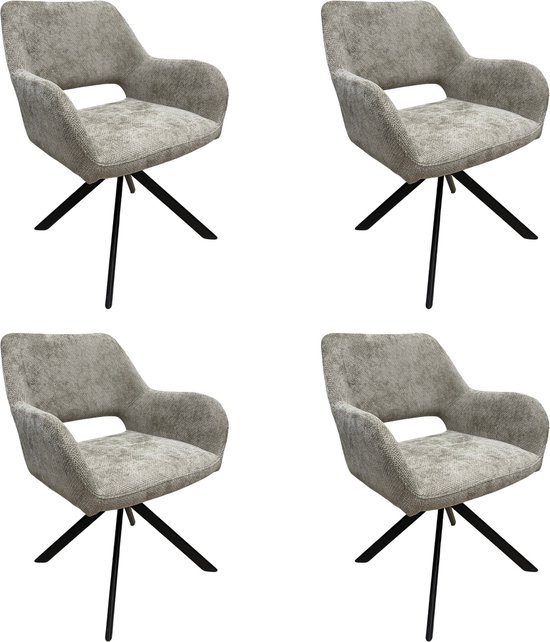 Stoel Nicolas - Beige/chroom - Stoelen met metalen onderstel