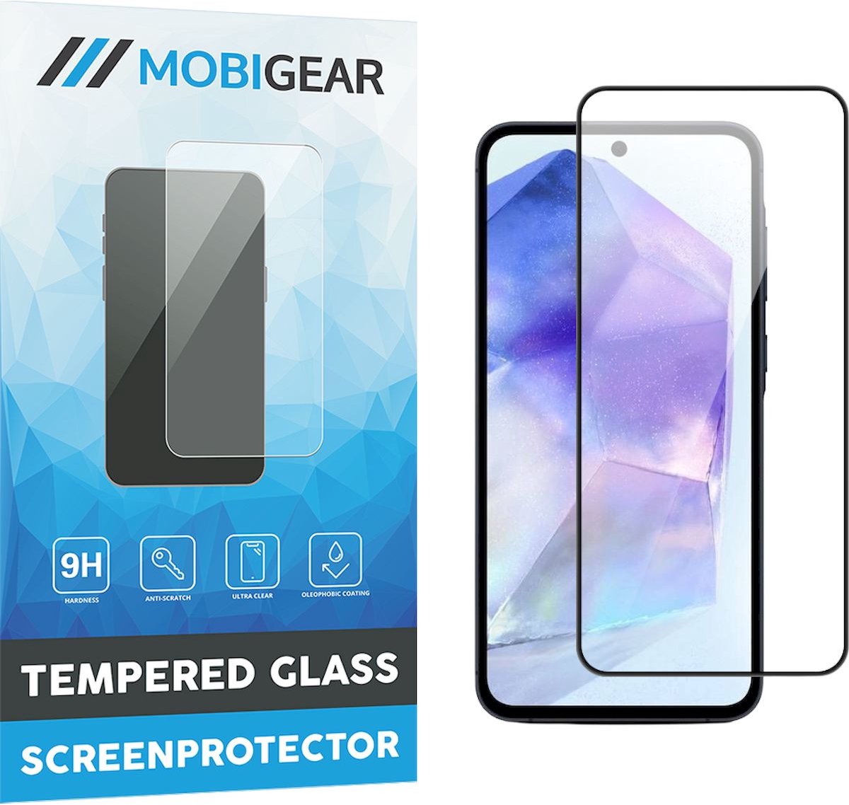 Mobigear Screenprotector geschikt voor Samsung Galaxy A35 Glazen | Mobigear Premium Screenprotector - Case Friendly - Zwart
