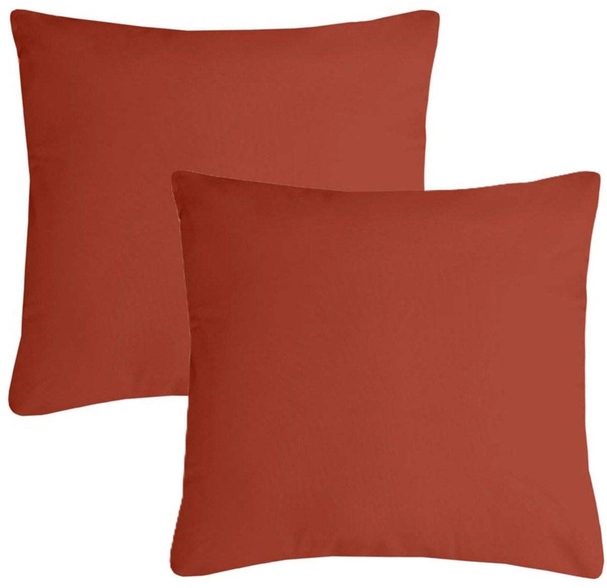 Stof Textile sierkussen Nelson - 2x - terracotta - 60 x 60 cm - bank kussens - zitkussens - binnen/buiten - polyester
