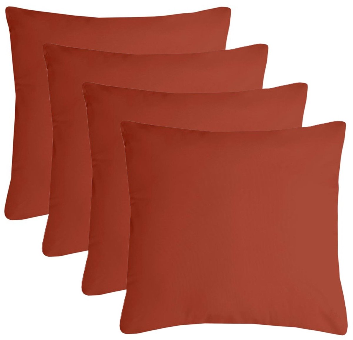 Stof Textile sierkussen Nelson - 4x - terracotta - 60 x 60 cm - bank kussens - zitkussens - binnen/buiten - polyester