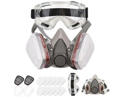 Herbruikbaar gasmasker - Gasmasker Halfgelaatsmasker 6200 Gezichtsmasker - Met filter - Filtert stof, rook, asbest, chemicaliën en andere zwevende deeltjes tijdens schilderen, spuiten, polijsten en andere werkzaamheden